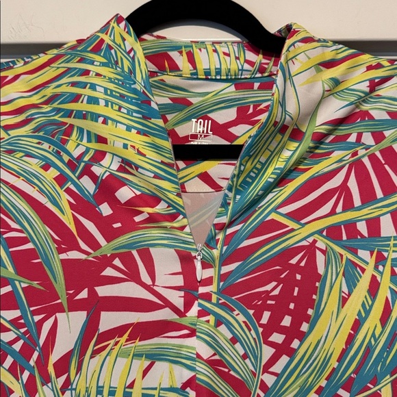 TAIL Athletic Golf Tennis Sport Dress Tropical Palm Print Zip Pockets Womens M - Picture 3 of 12